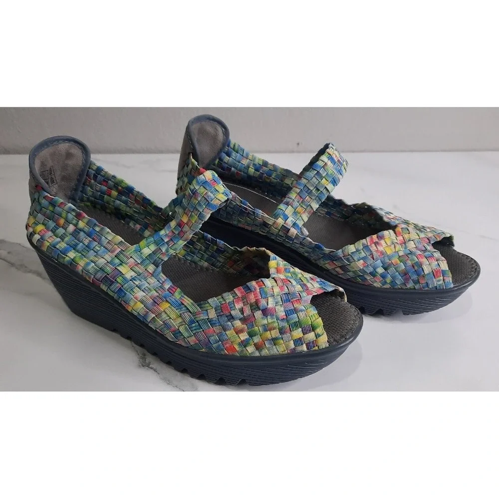 Bernie Mev Womens Multi-Color Pull On Wedges EU 41 US 10/11